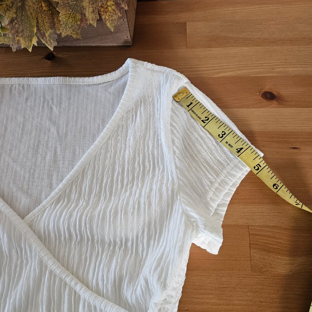 SHEIN EZwear Solid Color Wrap & Cinched Waist Shirt For Summer- XS - Picture 10 of 14